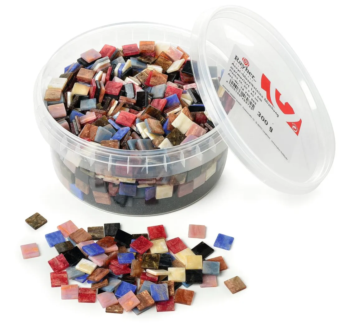 Outlet Rayher Acryl-Mosaiksteine "Marmoriert", 300g