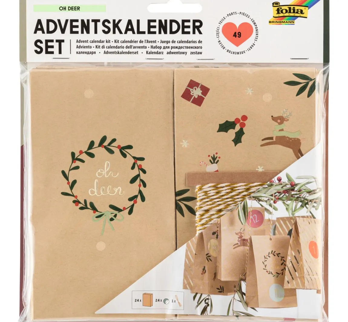 Discount folia Adventskalender-Set "Oh Deer"