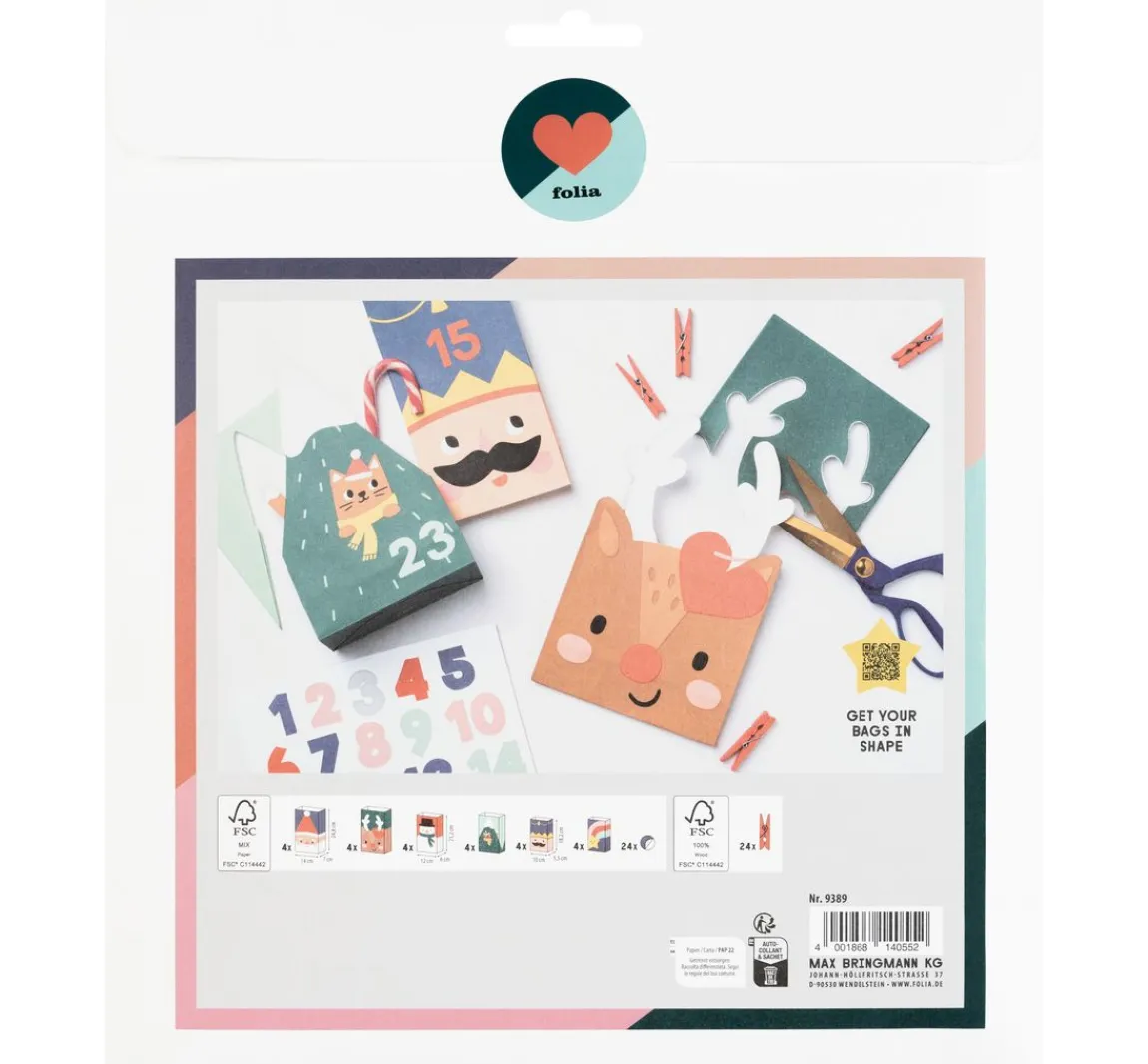 Clearance folia Adventskalender-Set "Santa & Friends"
