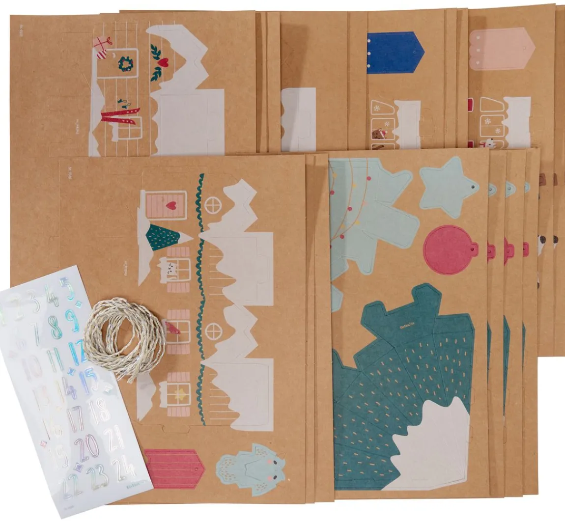 folia Adventskalender-Set "Snow Village"