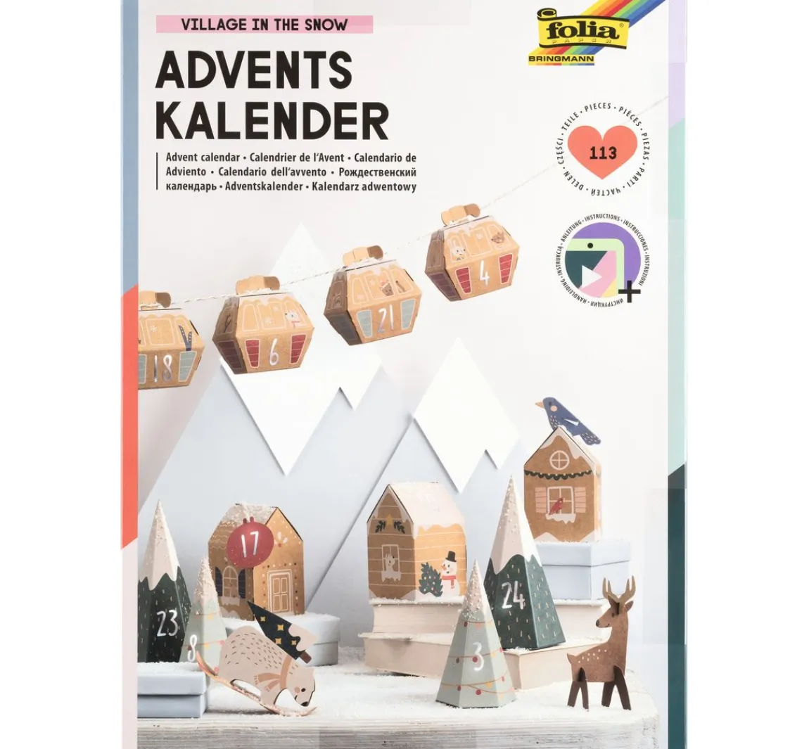 folia Adventskalender-Set "Snow Village"