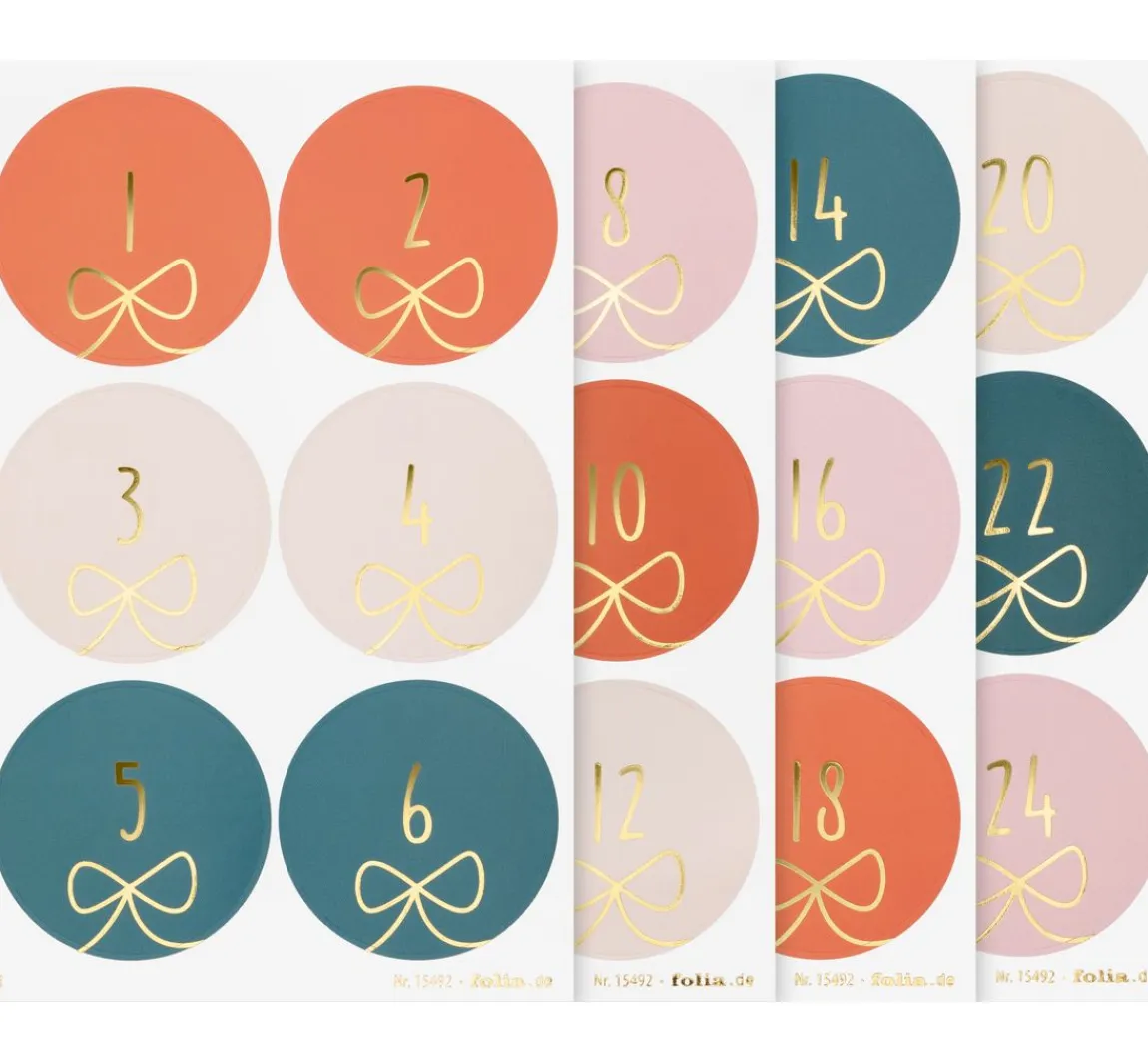 Discount folia Adventskalendersticker "Round Bows"
