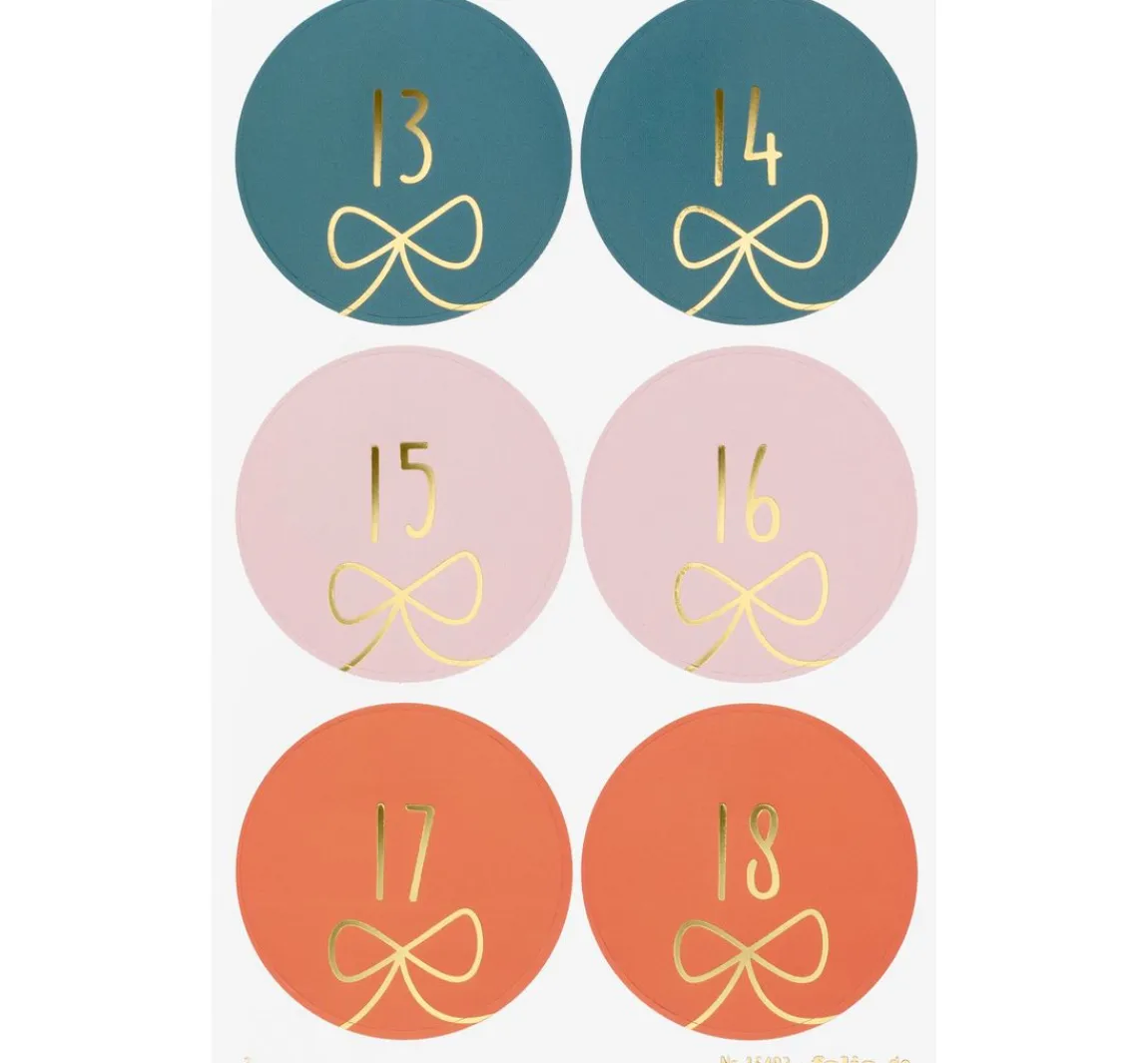 Discount folia Adventskalendersticker "Round Bows"