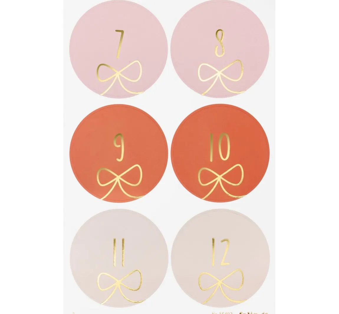 Discount folia Adventskalendersticker "Round Bows"