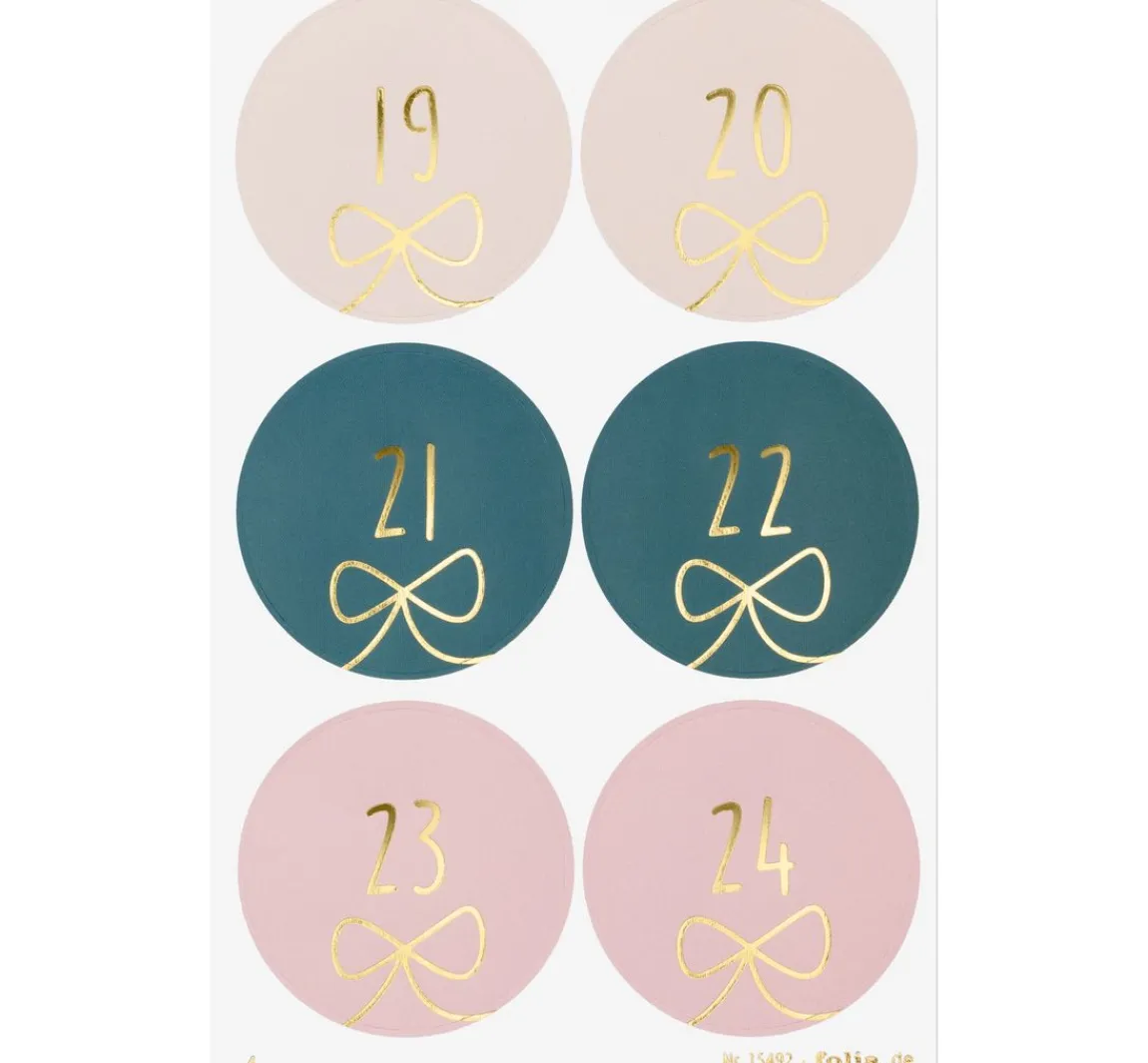 Discount folia Adventskalendersticker "Round Bows"