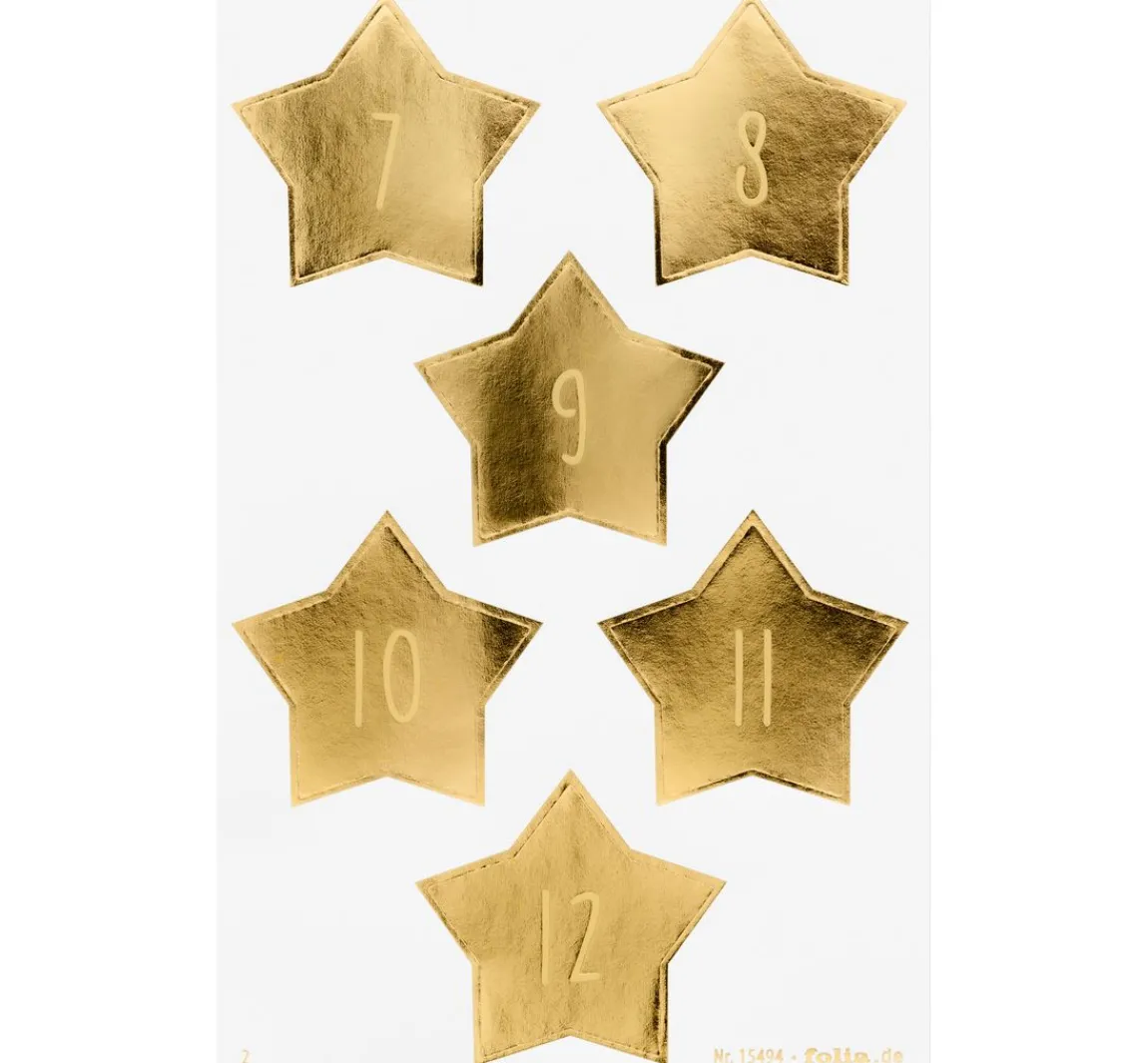 folia Adventskalendersticker "Stars Gold"
