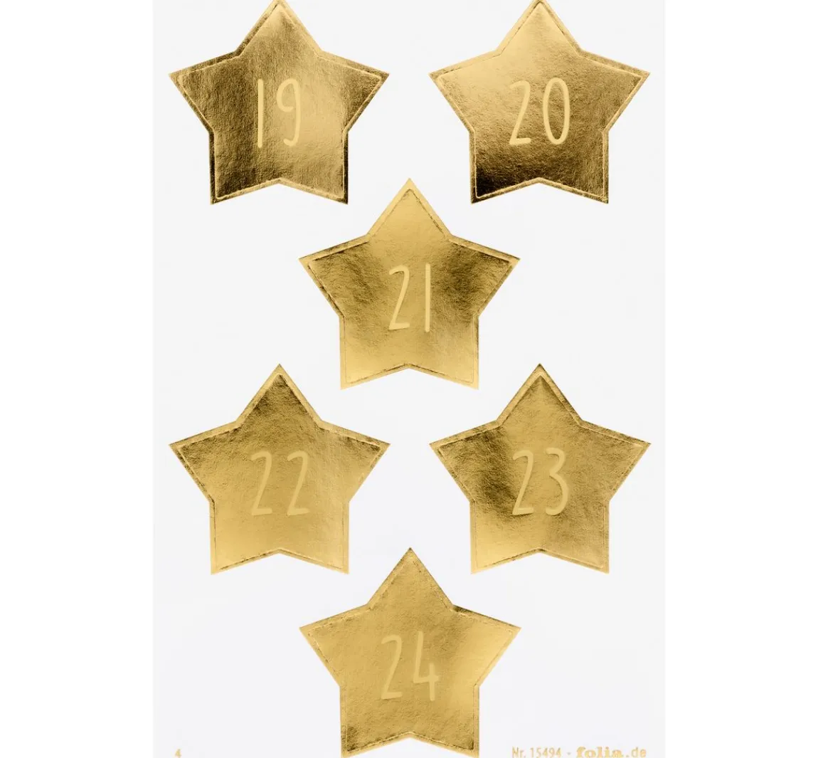 folia Adventskalendersticker "Stars Gold"