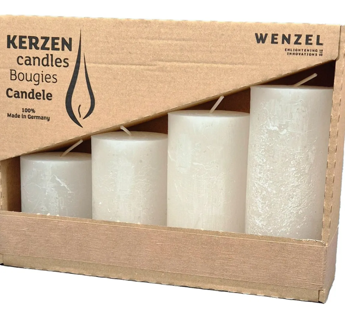 Hot Wenzel Adventskerzen "Rustic", abgestuft, 4er-Set