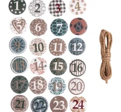 Clearance Rayher Adventszahlen Buttons "Christmas Patterns" mit Klebepunkt