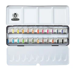 Hot Schmincke AKADEMIE Aquarellkasten mit 24 halben Näpfchen