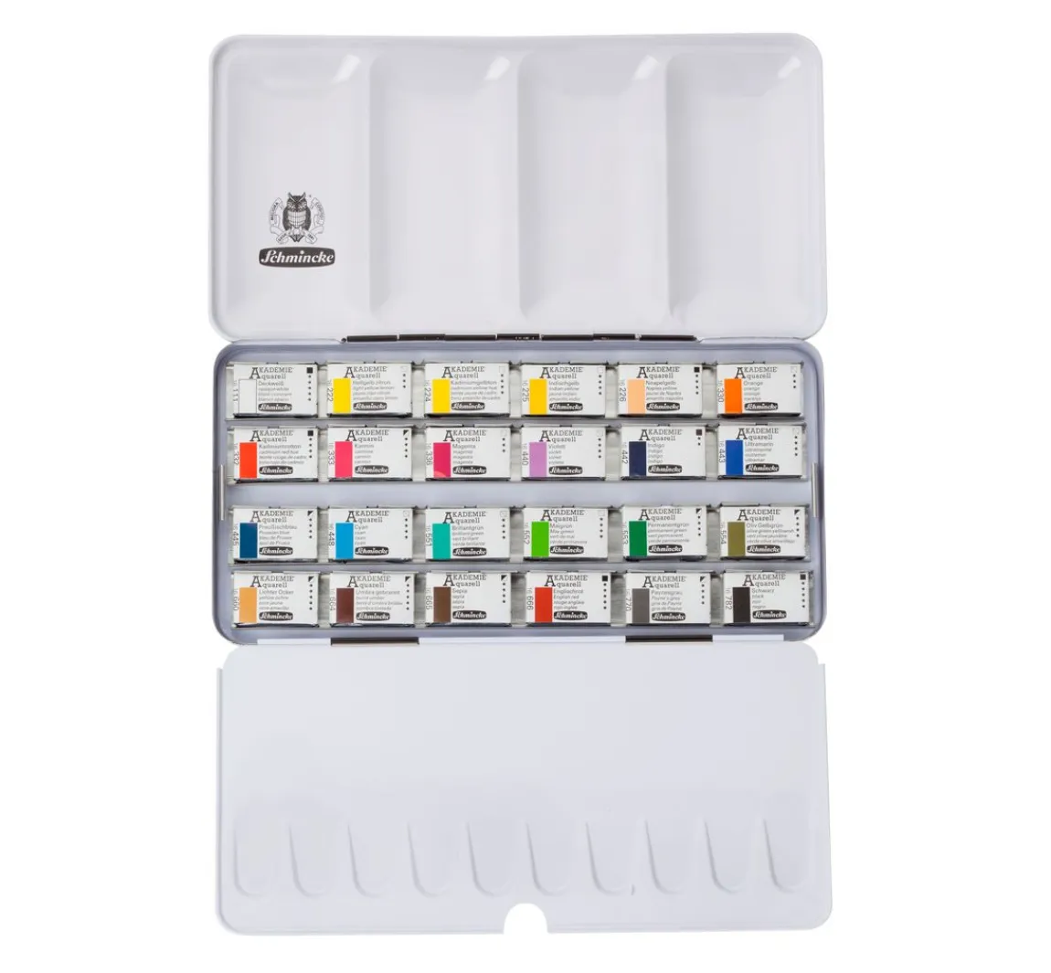New Schmincke AKADEMIE Aquarellkasten mit ganzen Näpfen