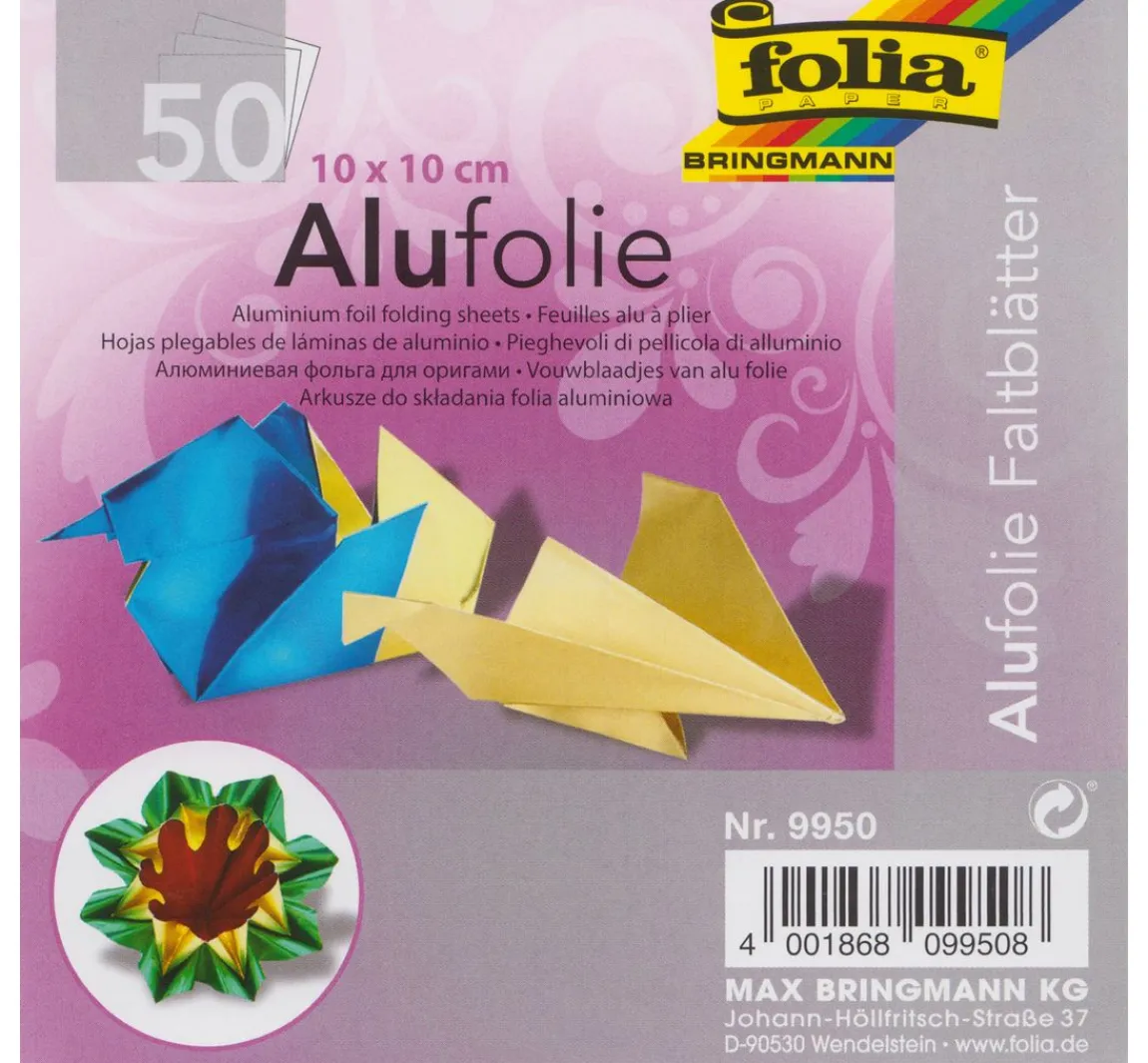 Online folia Alu-Faltblätter, 10 x 10 cm