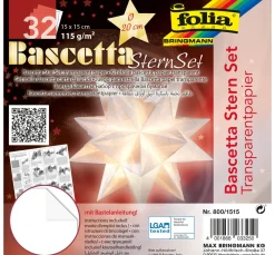 Outlet folia Bascetta-Stern Set "Transparentpapier", Weiß