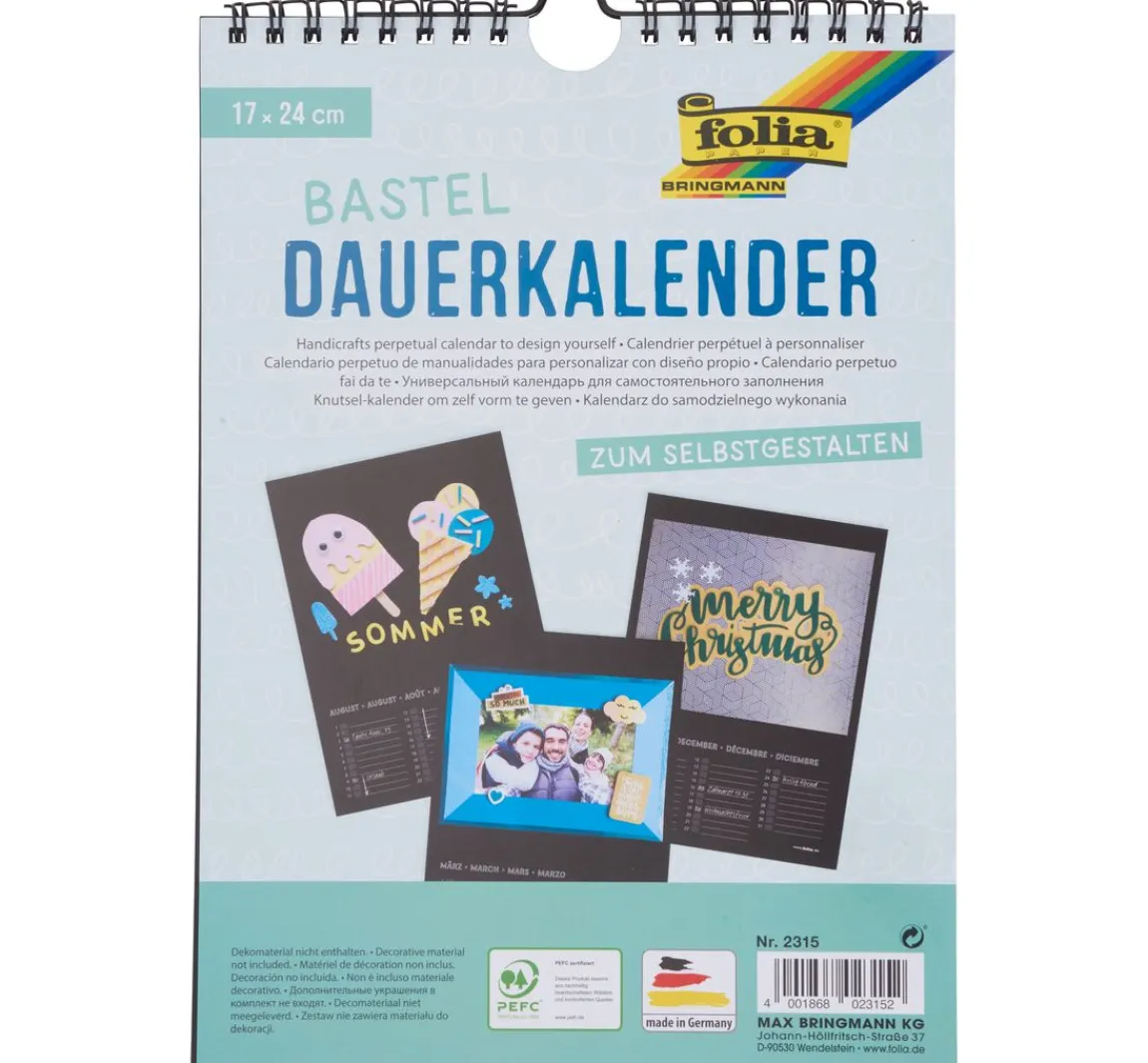 Clearance folia Bastel Dauerkalender, 17 x 24 cm
