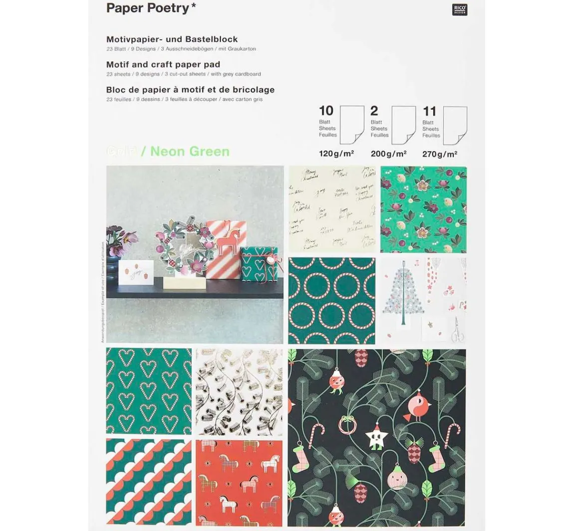 Sale Rico Design Bastelpapier-Block "Christmas Rocks!"