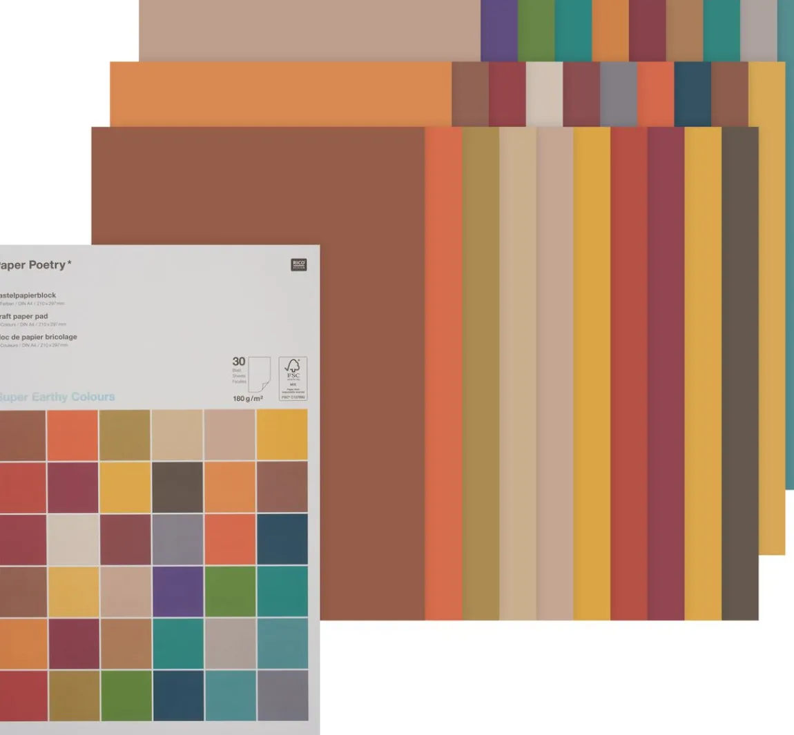 Discount Rico Design Bastelpapier-Block "Earthy Colours"