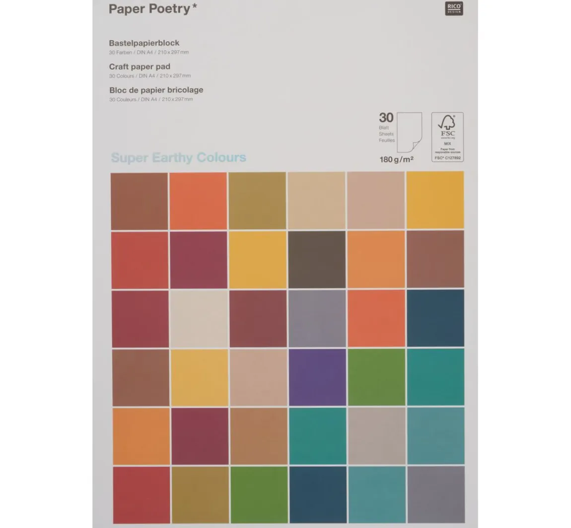 Discount Rico Design Bastelpapier-Block "Earthy Colours"