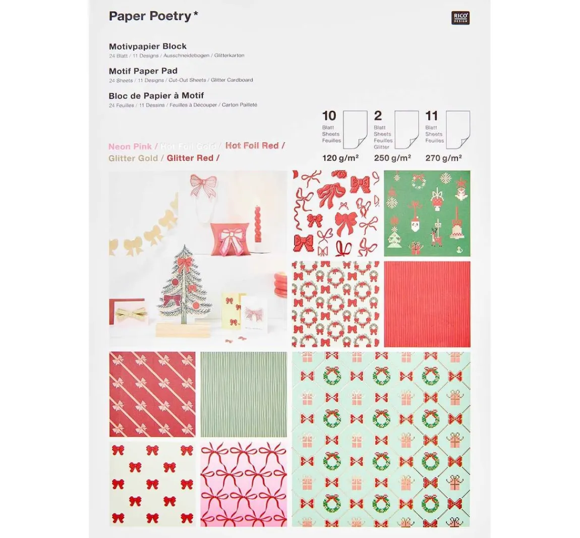 Outlet Rico Design Bastelpapier-Block "Put A Bow On It!"