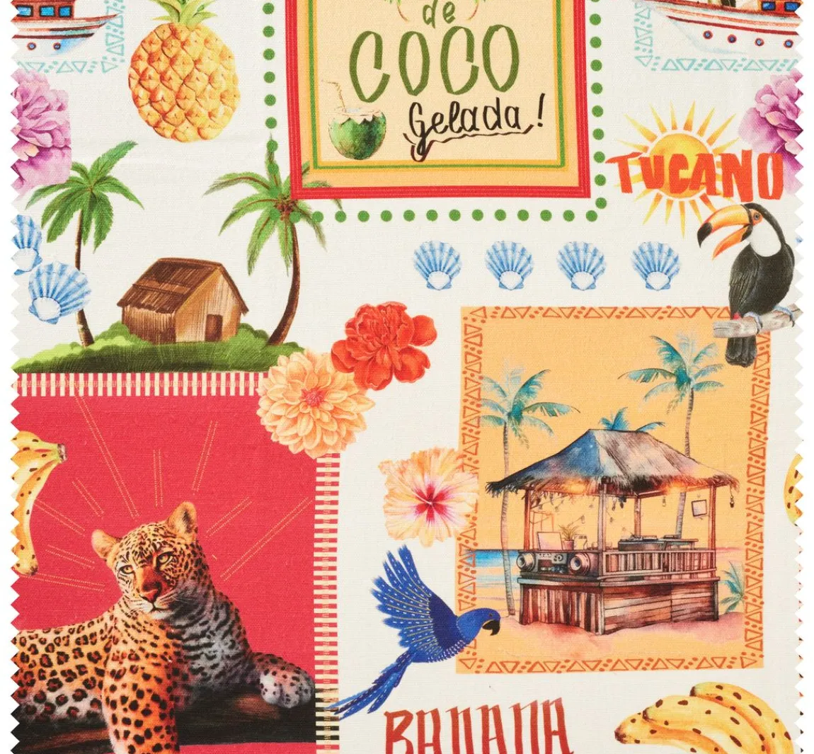 Outlet Globaltex Baumwoll-Stoff "Agua de Coco"