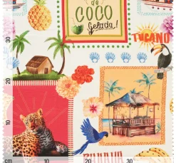 Outlet Globaltex Baumwoll-Stoff "Agua de Coco"