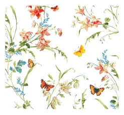 Hot Globaltex Baumwoll-Stoff "Blumenwiese mit Schmetterlingen"