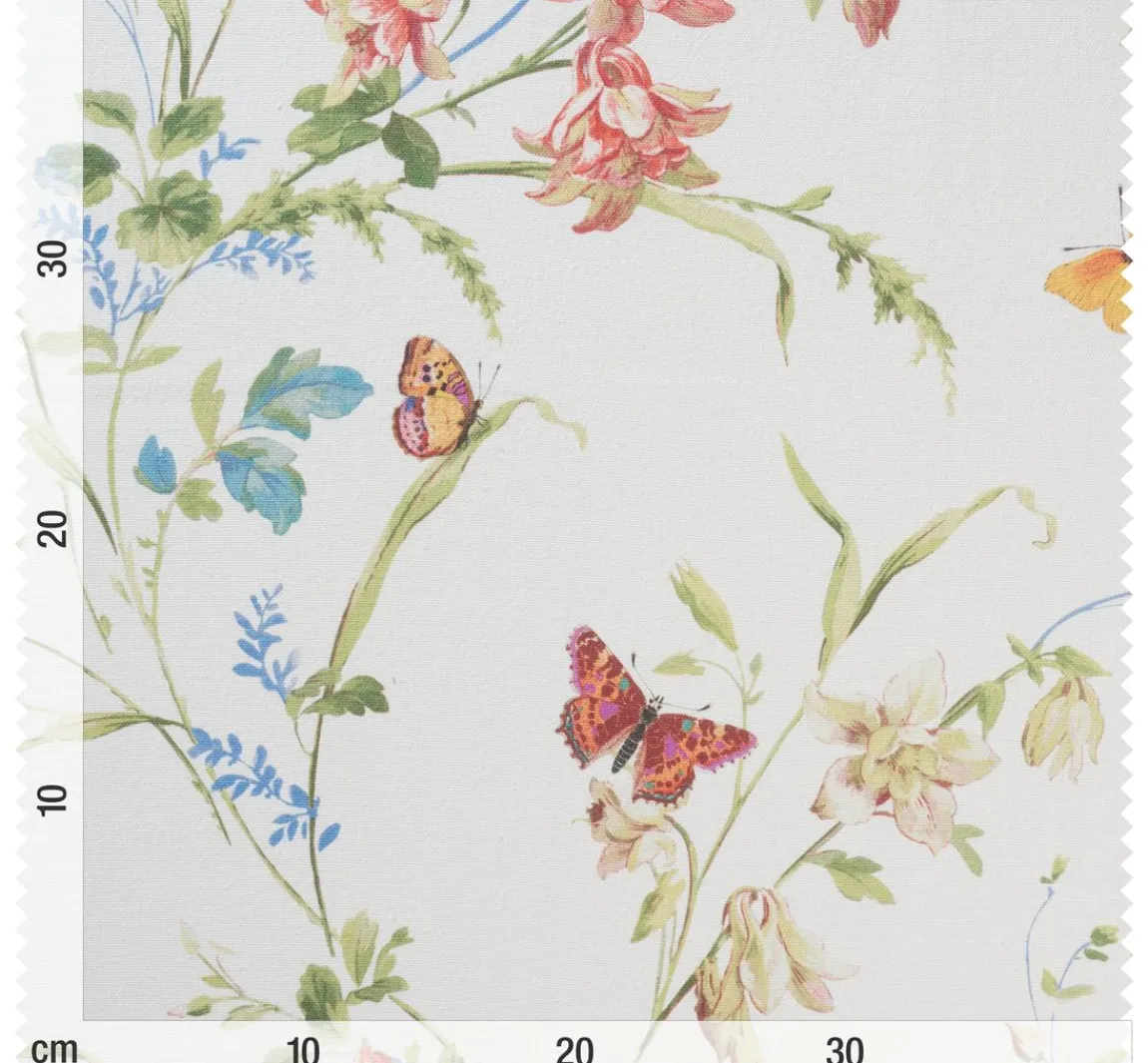 Hot Globaltex Baumwoll-Stoff "Blumenwiese mit Schmetterlingen"