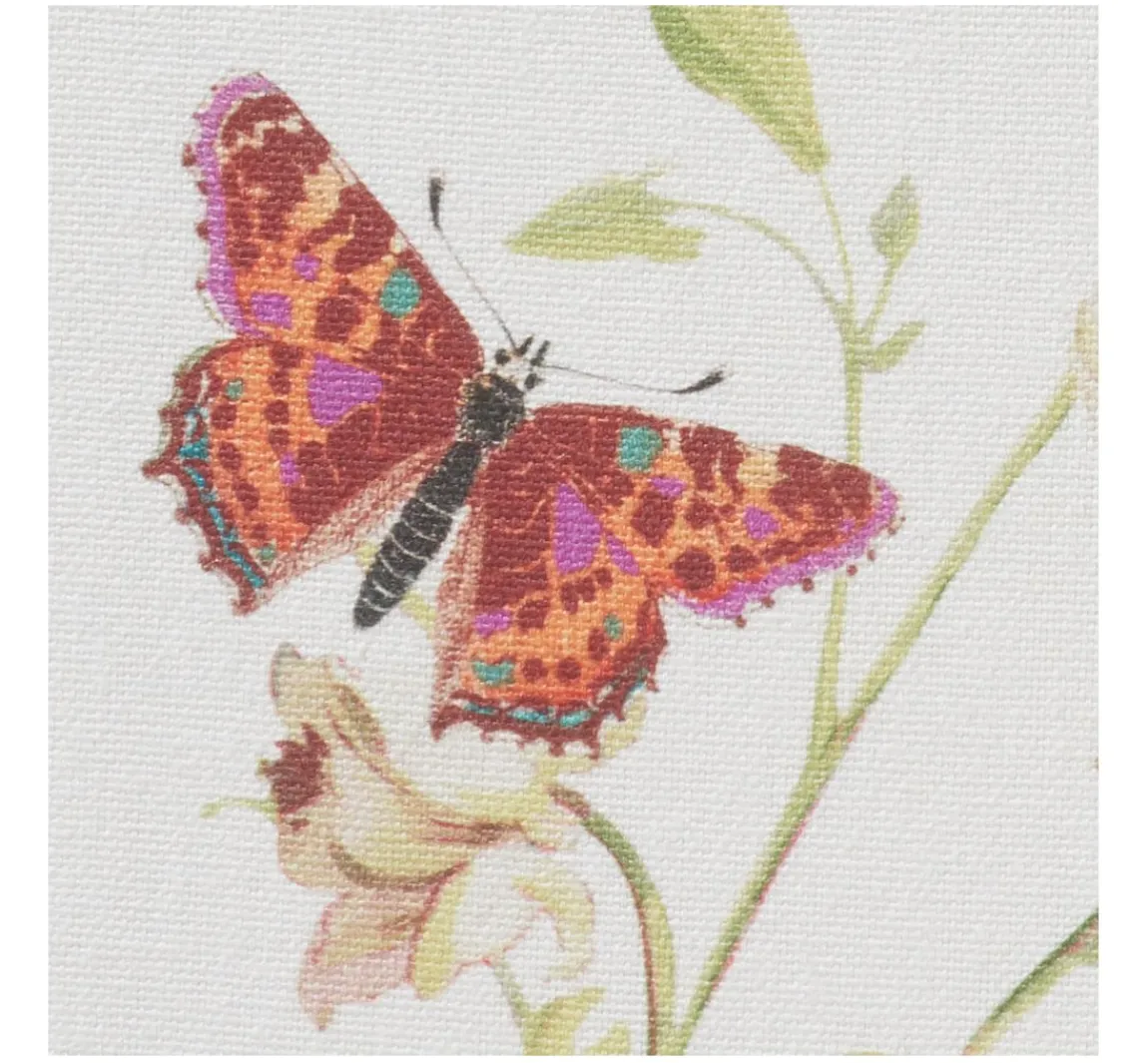 Hot Globaltex Baumwoll-Stoff "Blumenwiese mit Schmetterlingen"