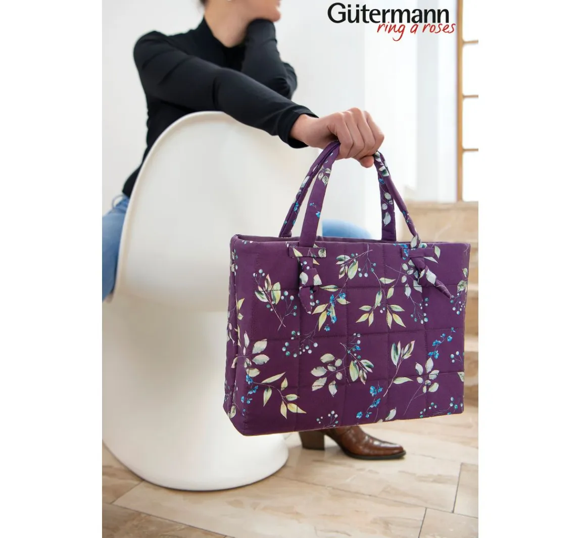 Discount Gütermann creativ Baumwoll-Stoff "Brilliant" Zweige-Aubergine