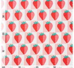 Sale VBS Marktplatz Baumwoll-Stoff "Erdbeeren"