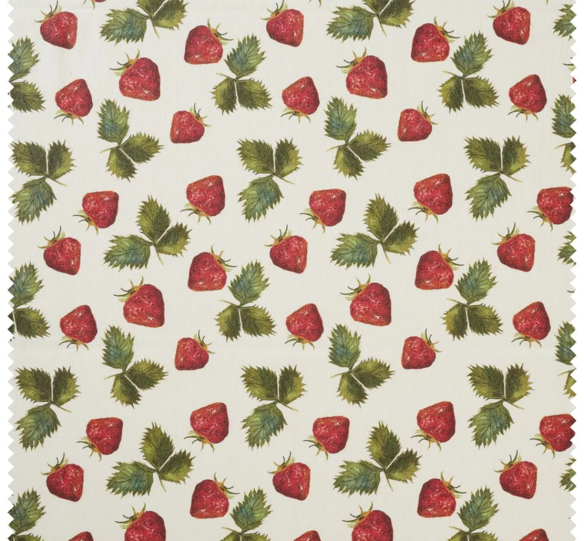 Outlet Globaltex Baumwoll-Stoff "Erdbeeren", Acryl beschichtet