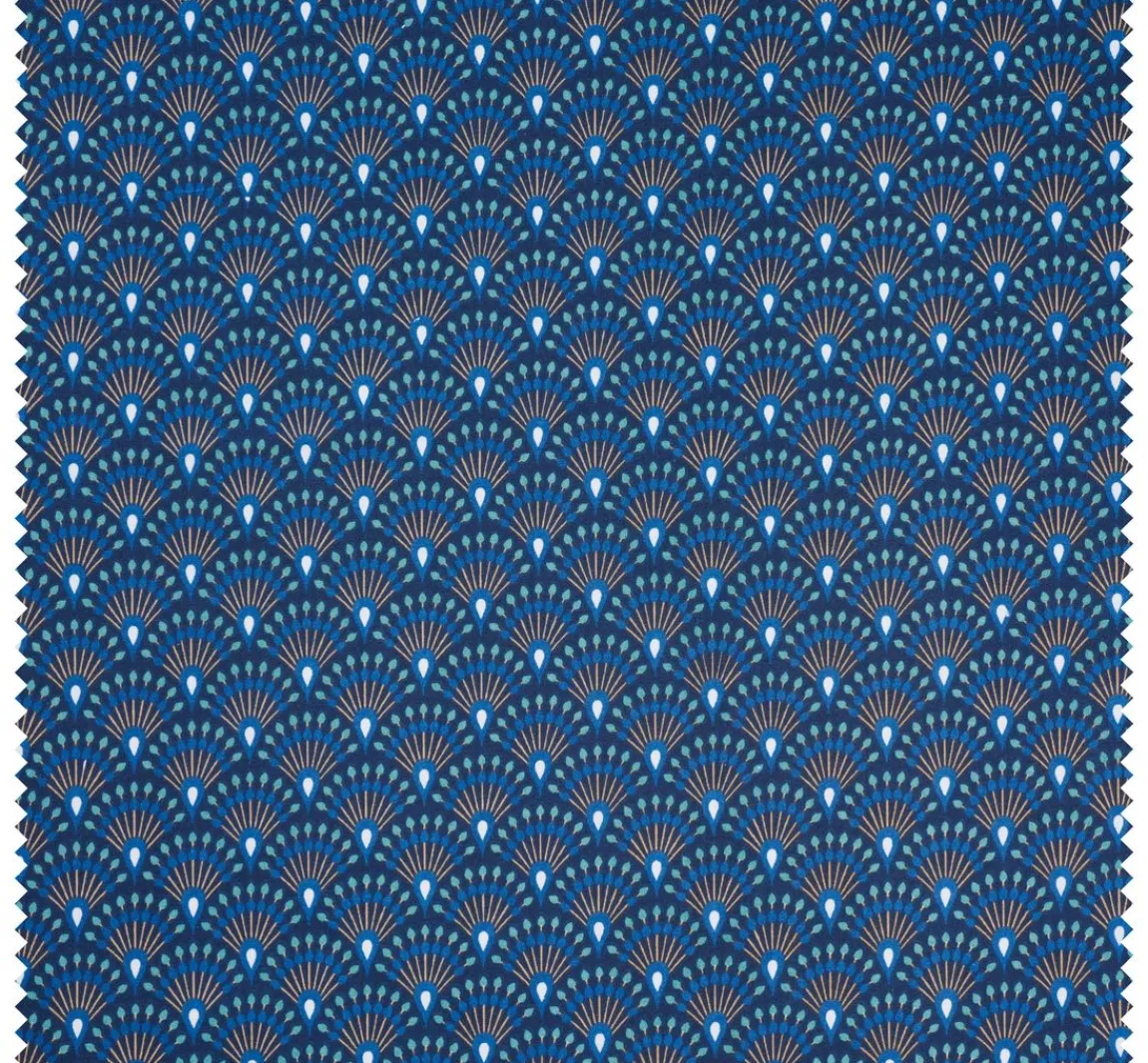 Sale VBS Marktplatz Baumwoll-Stoff "Fächer Indigo" Acryl beschichtet