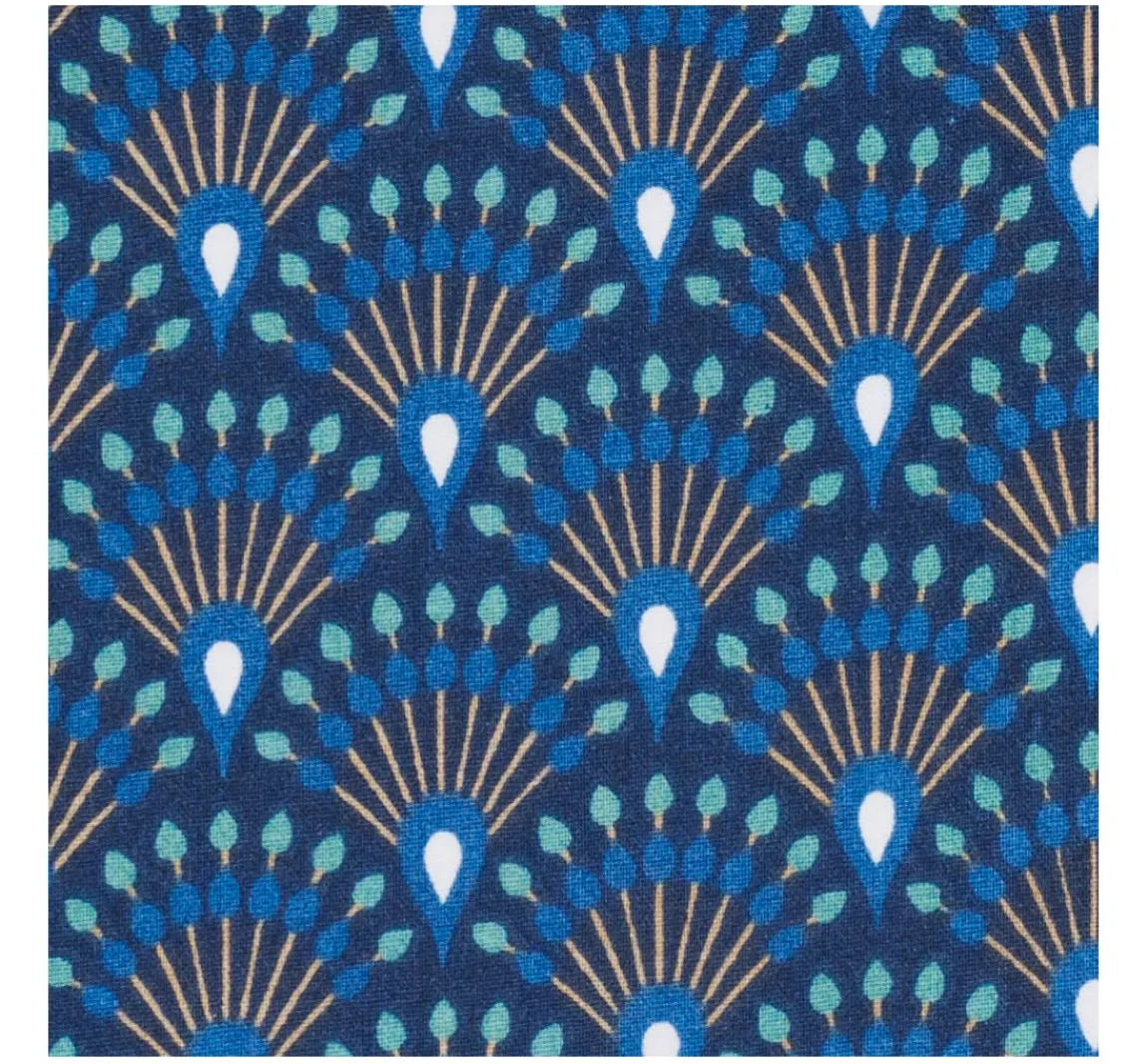 Sale VBS Marktplatz Baumwoll-Stoff "Fächer Indigo" Acryl beschichtet
