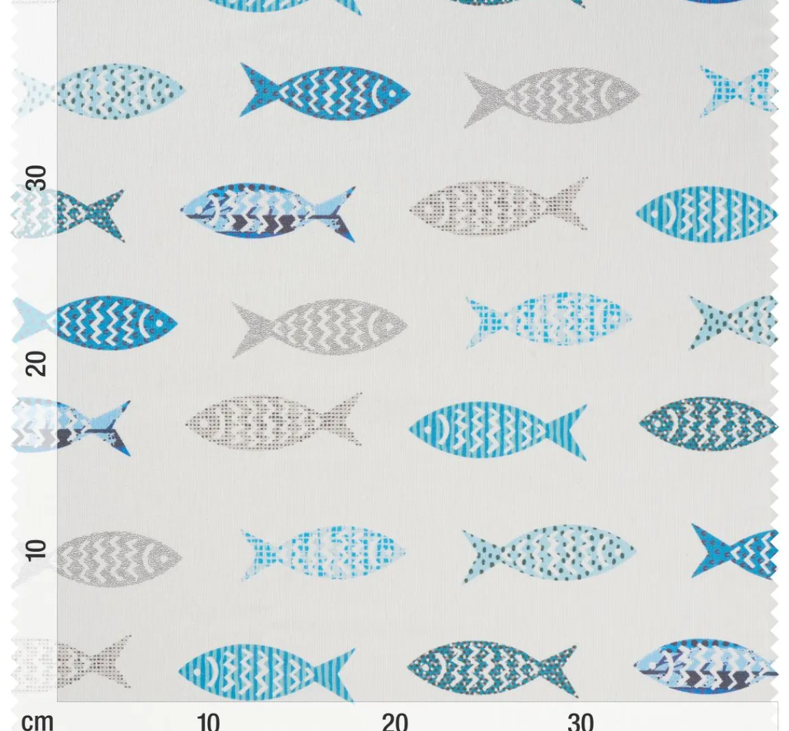 Discount Globaltex Baumwoll-Stoff "Fische", Acryl beschichtet