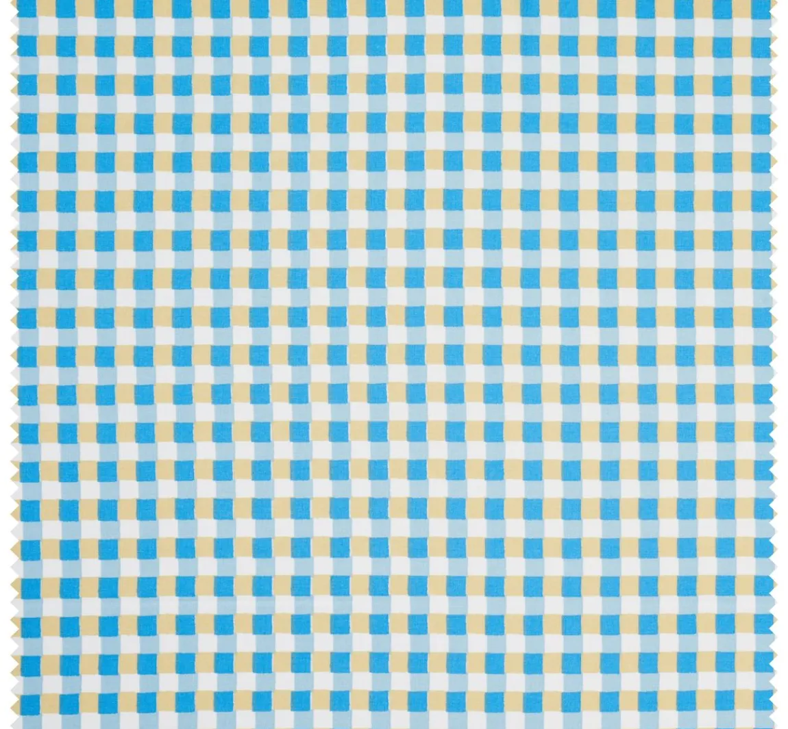 Sale VBS Marktplatz Baumwoll-Stoff "Karo-Blau" Acryl beschichtet