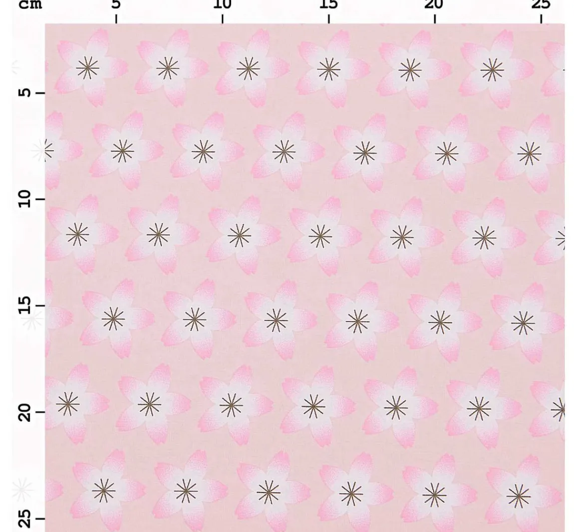 Clearance Rico Design Baumwoll-Stoff Popeline "Sakura Blüten Rosé"