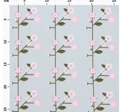 Clearance Rico Design Baumwoll-Stoff Popeline "Sakura Zweige Smoke Blue"