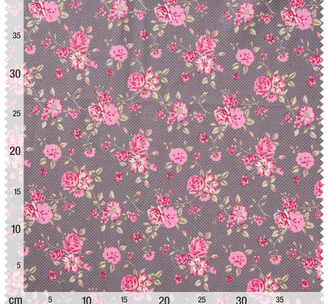 New Westfalenstoffe Baumwoll-Stoff "Rosenborg" Rosé/Taupe