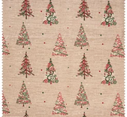 Outlet Globaltex Baumwoll-Stoff "Weihnachtsbäume", Acryl beschichtet