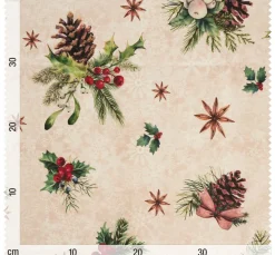 Sale Globaltex Baumwoll-Stoff "Xmas", Acryl beschichtet