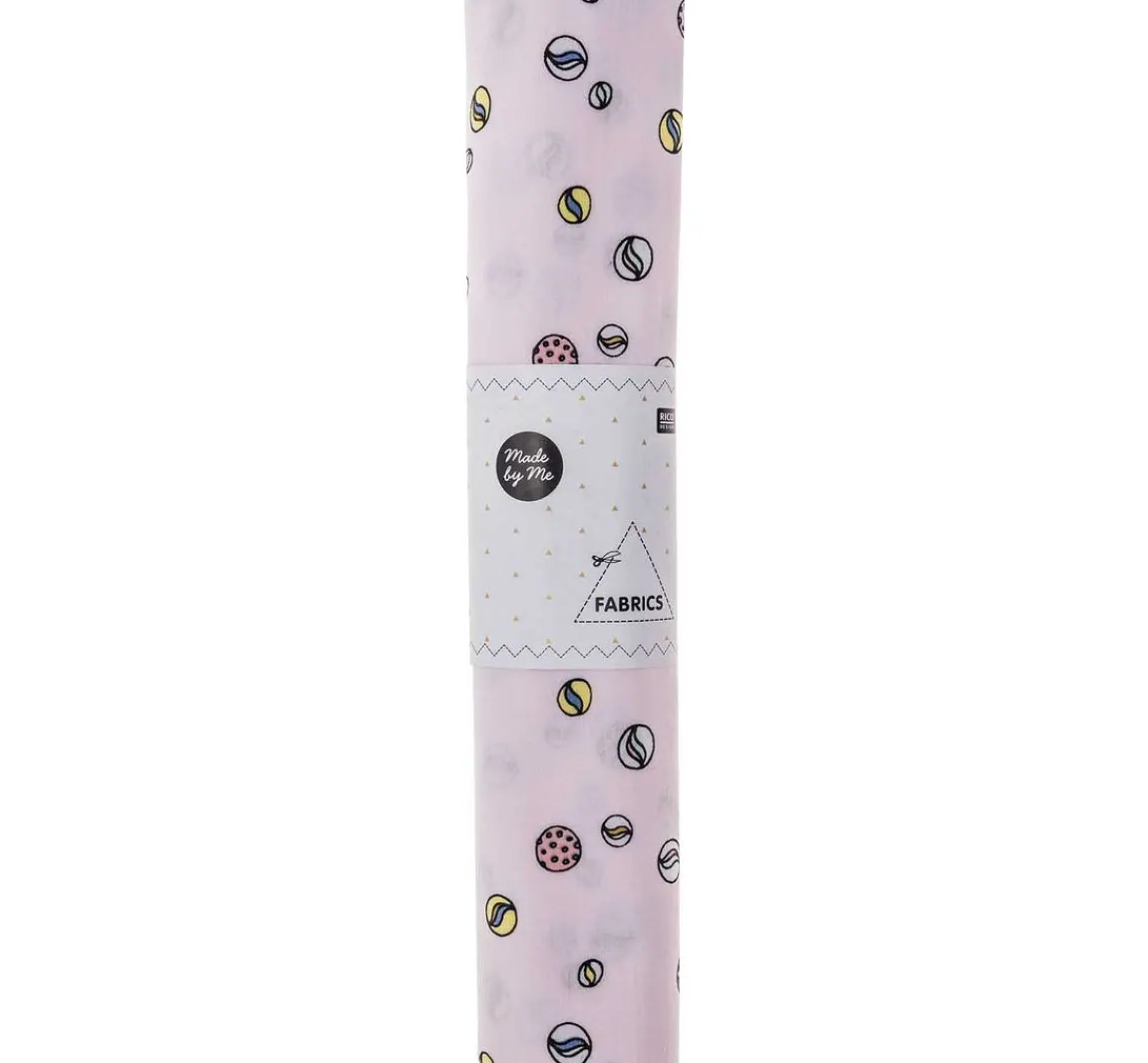 Online Rico Design Baumwoll-Stoffzuschnitt "Murmeln Rosa"