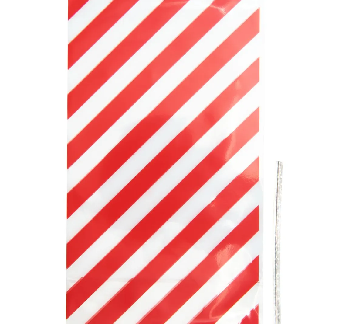 Hot Rico Design Bodenfaltenbeutel "Rote Streifen" mit Verschlussband