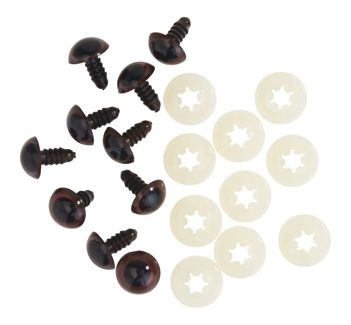 New Rayher Bären-/Tieraugen zum Feststecken, Ø 12 mm