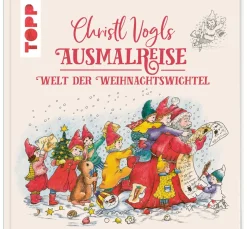 Outlet Topp Buch "Christl Vogls Ausmalreise - Welt der Weihnachtswichtel"