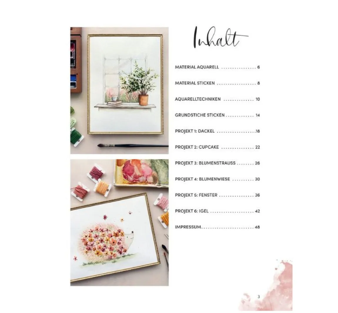 Sale Topp Buch "Wundervolle Watercolor Stickerei"