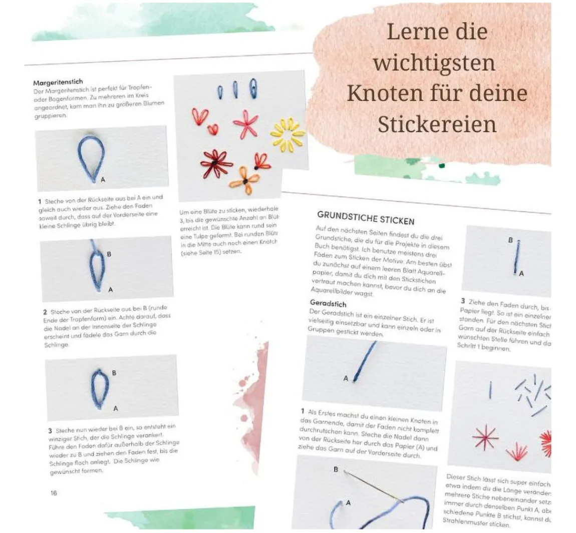 Sale Topp Buch "Wundervolle Watercolor Stickerei"