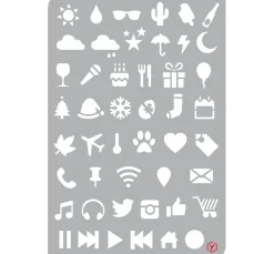 Hot Pronty Crafts Bullet Journal Schablone "Icons"