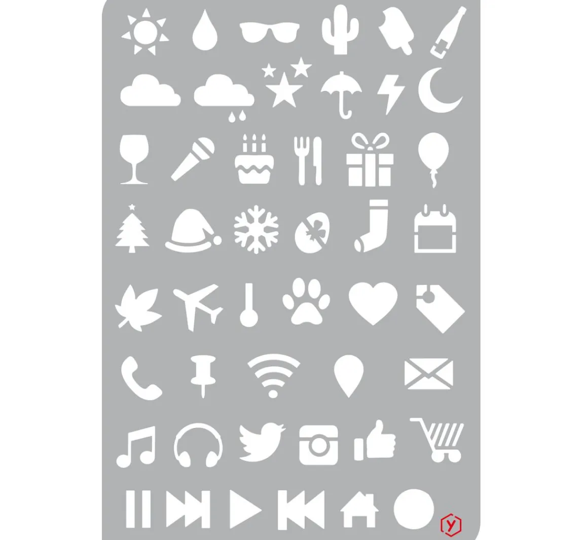 Hot Pronty Crafts Bullet Journal Schablone "Icons"