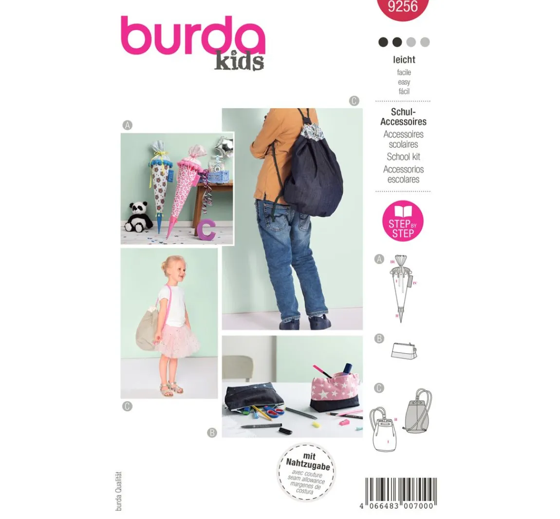 burda style Burda Kids Schnittmuster Schultüte, Mäppchen und Turnbeutel Nr. 9256