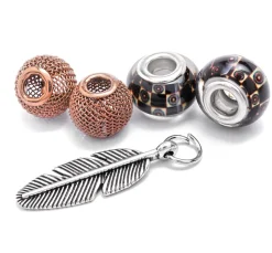 Best folia Charms "Feather", 5tlg.
