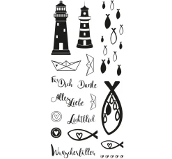 Sale Rayher Clear Stamps "Leuchtturm, Fische & Co"